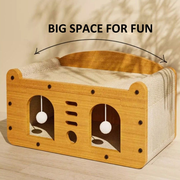 2 In 1 Cat Scratching Board Spacious Kitten Scratcher Box Lounge Bed Sturdy Cat House, Style: Two Layer Small - Cat Scratch Board by PMC Jewellery | Online Shopping South Africa | PMC Jewellery