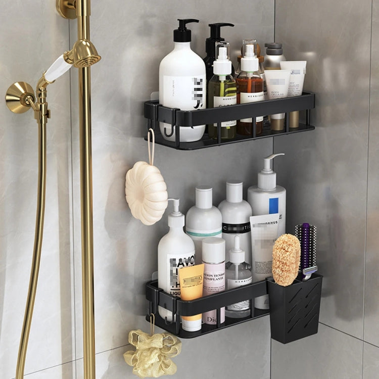 Wall-mounted Kitchen and Bathroom Storage Rack with 4 Hooks, Spec: Shelf + Pole+Cup - Shelf by PMC TechLife | Online Shopping South Africa | PMC TechLife