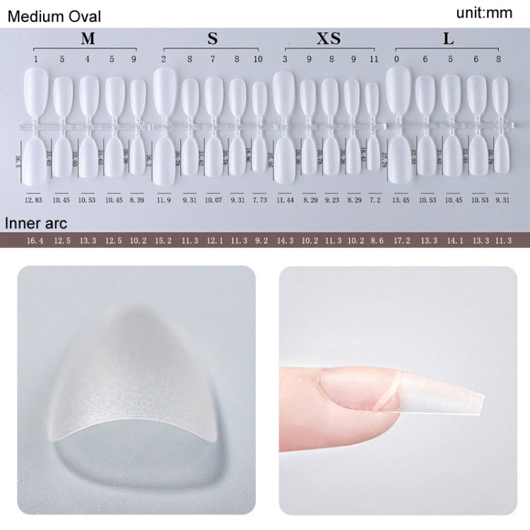 10pairs Of 100pcs/Box Frosted False Nails Artificial Tip, Shape: Medium Oval S - Nail Stickers by PMC Jewellery | Online Shopping South Africa | PMC Jewellery | Buy Now Pay Later Mobicred