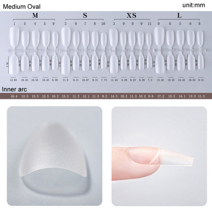 10pairs Of 100pcs/Box Frosted False Nails Artificial Tip, Shape: Long Ellipse S - Nail Stickers by PMC Jewellery | Online Shopping South Africa | PMC Jewellery | Buy Now Pay Later Mobicred