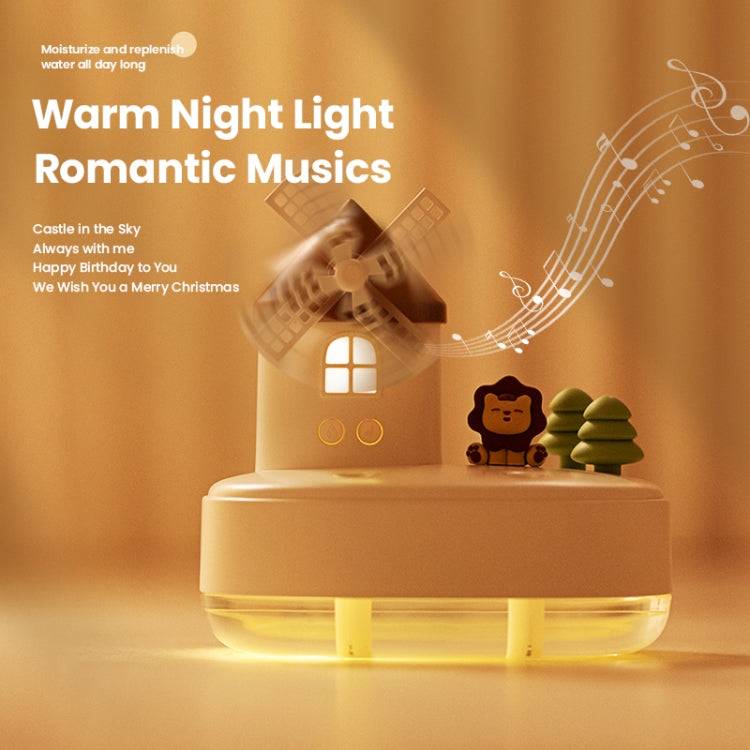 ZAY-H007 LED Light Double Spray Wireless Mini Desktop Windmill Music Humidifier(White) - free shipping - PMC TechLife - Order now!