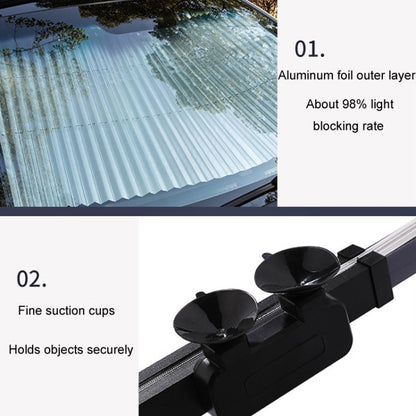 70 x 155cm Car Front Gear Auto Retractable Sunshade Household Pleated Window Covering - Sound & Heat Insulation Cotton by PMC Jewellery | Online Shopping South Africa | PMC Jewellery | Buy Now Pay Later Mobicred