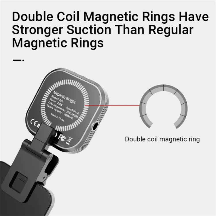 Mini Magnetic Fill Light Rechargeable Tri-Color Temperature Selfie Light - Selfie Light by PMC TechLife | Online Shopping South Africa | PMC TechLife
