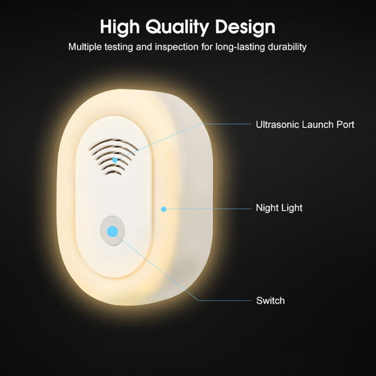 Adjustable Night Light Ultrasonic Mosquito Repeller Mini Home Electronic Mouse Repeller, Spec: EU Plug(White) - Repellents by PMC TechLife | Online Shopping South Africa | PMC TechLife | Buy Now Pay Later Mobicred