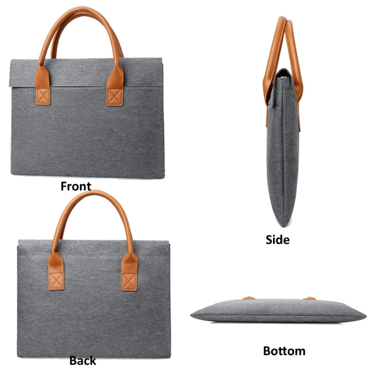 15.6 Inch Oxford Cloth Lightweight Portable Laptop Bag With PU Handle(Black) - 15.6 - 17 inch by PMC Jewellery | Online Shopping South Africa | PMC Jewellery | Buy Now Pay Later Mobicred