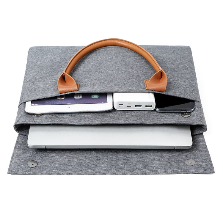 15.6 Inch Oxford Cloth Lightweight Portable Laptop Bag With PU Handle(Black) - 15.6 - 17 inch by PMC Jewellery | Online Shopping South Africa | PMC Jewellery | Buy Now Pay Later Mobicred