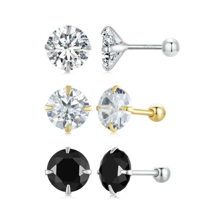 S925 Sterling Silver Platinum Plated Zircon Stud Earrings Jewelry, Color: White Zirconia S - Stud Earrings & Earrings by PMC Jewellery | Online Shopping South Africa | PMC Jewellery