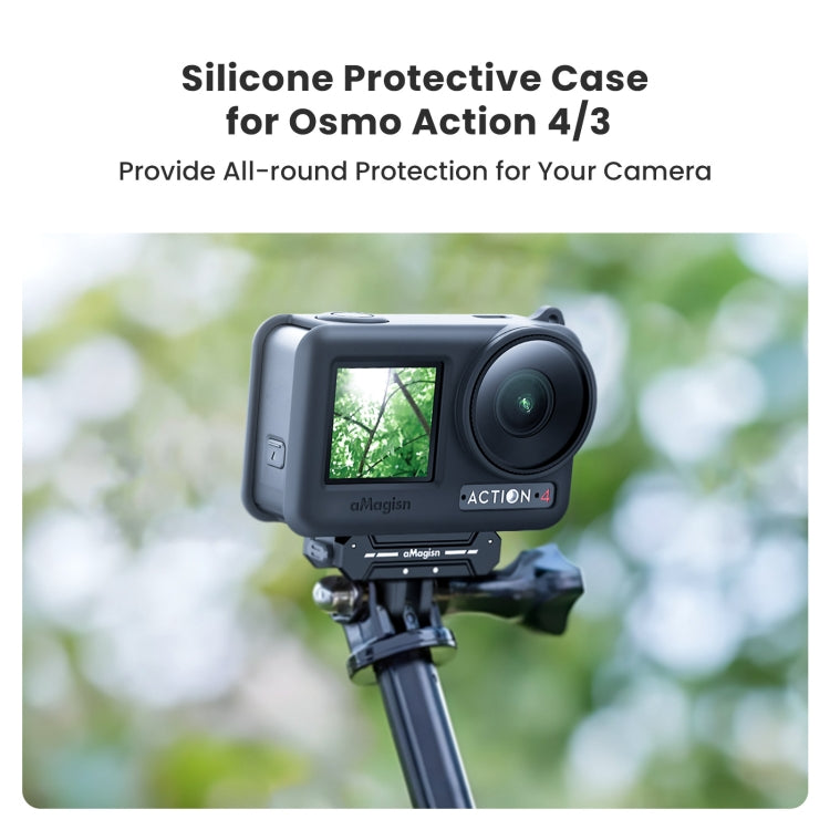 For DJI Osmo Action 4 / 3 aMagisn Silicone Protection Case Camera Protection Accessories(Blue) - Case & Bags by aMagisn | Online Shopping South Africa | PMC Jewellery | Buy Now Pay Later Mobicred