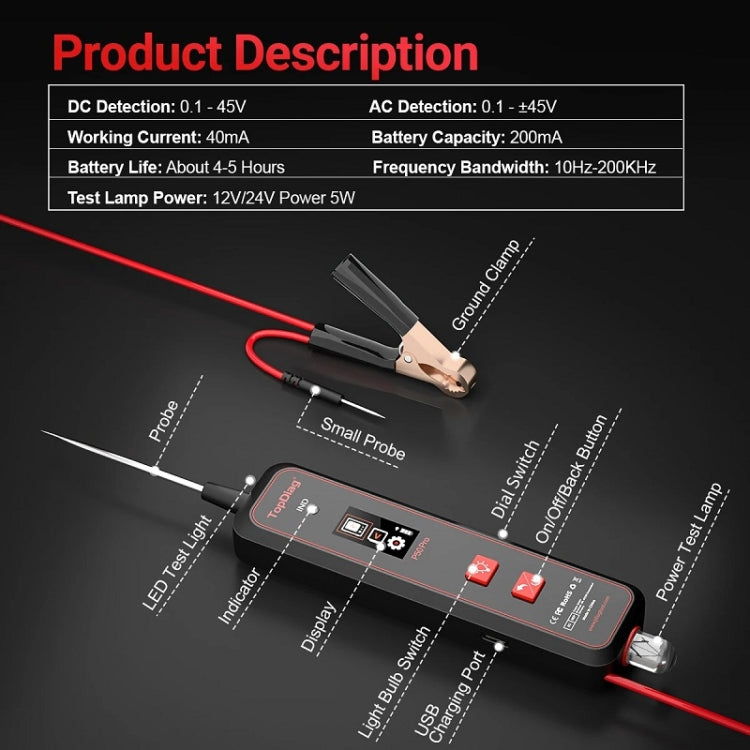 JDiag Mini Circuit Tester AC/DC Detection Multi-function Oscilloscope(P50 Pro) - Electronic Test by JDiag | Online Shopping South Africa | PMC Jewellery | Buy Now Pay Later Mobicred