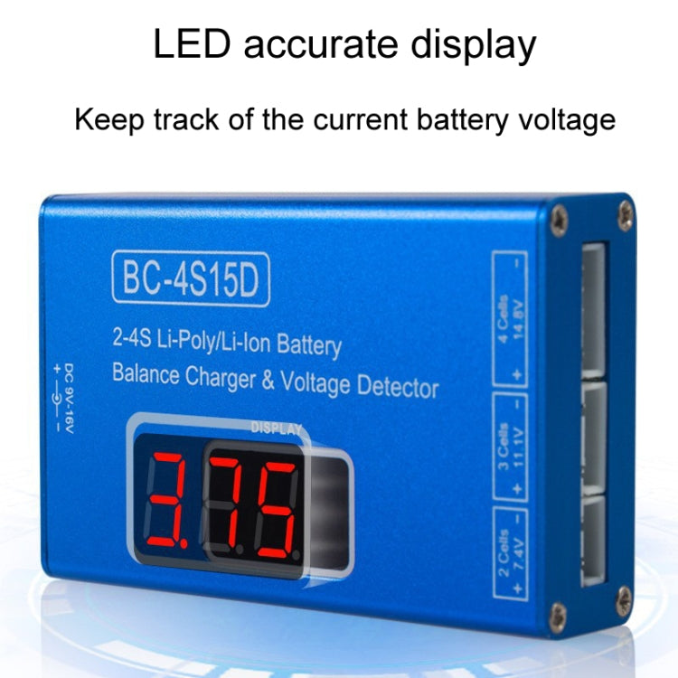 Li-Ion Battery LED Digital Display Balance Charging Case With Power Supply, US Plug(Blue) - Charger & Converter by PMC Jewellery | Online Shopping South Africa | PMC Jewellery | Buy Now Pay Later Mobicred