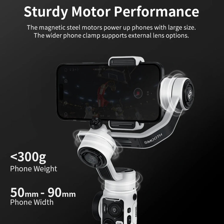 ZHIYUN Smooth 5S 3-Axis Smartphone Handheld Gimbals Stabilizer, Spec: Standard White - Handheld Gimbals by ZHIYUN | Online Shopping South Africa | PMC Jewellery | Buy Now Pay Later Mobicred