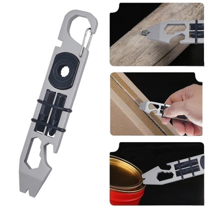 Multifunctional Outdoor Survival and Self-defense Ratchet Crowbar Tool EDC Bottle Opener(Silver) - Emergency Tools by PMC Jewellery | Online Shopping South Africa | PMC Jewellery