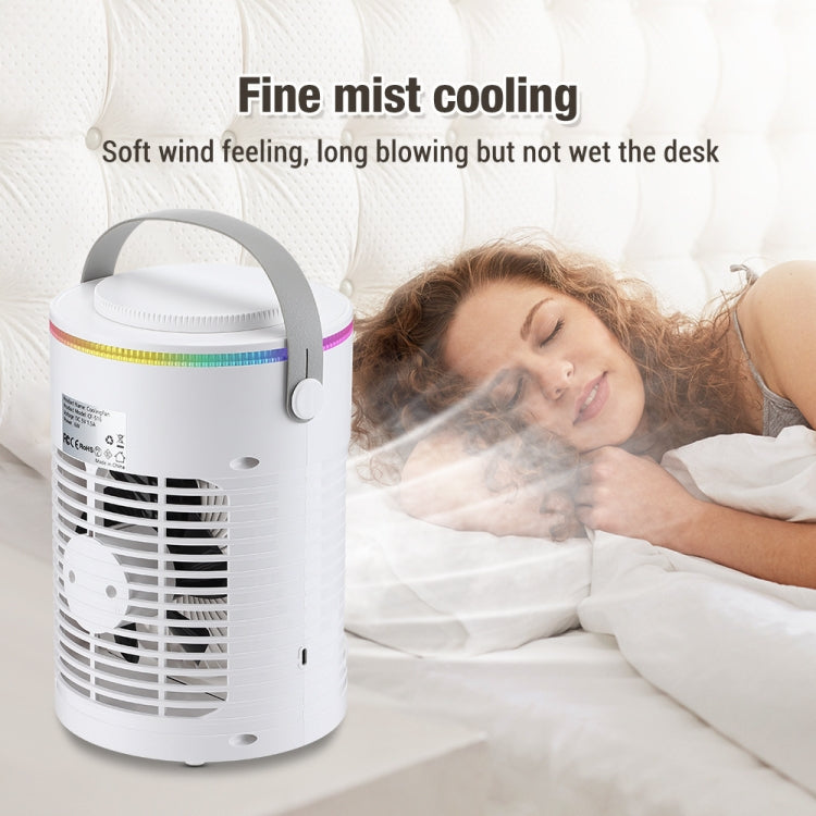 CF-516 USB Home Timed Desktop RGB Light Adjustable Spray Humidification Cooler Fan(White) - Electric Fans by PMC TechLife | Online Shopping South Africa | PMC TechLife | Buy Now Pay Later Mobicred