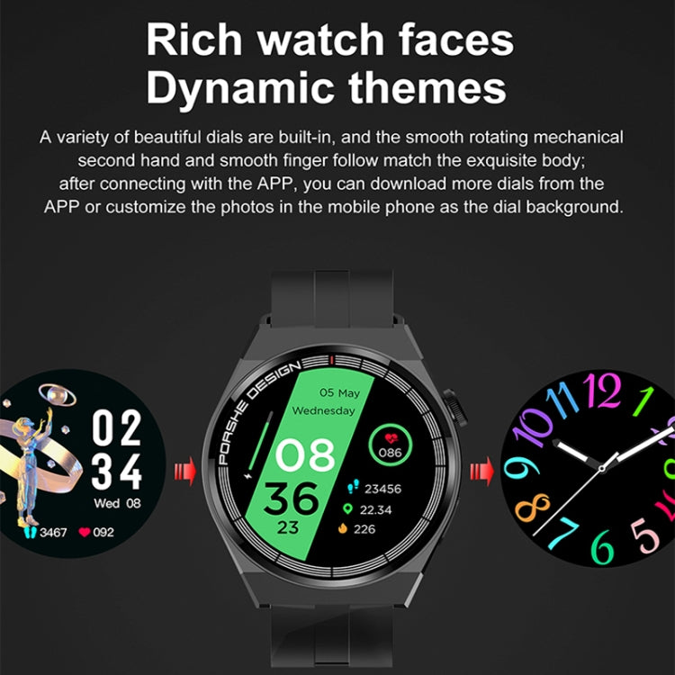 GT3Pro 1.28-Inch Health Monitoring Bluetooth Call Smart Watch With NFC, Color: Black Three-bead Steel - Smart Watches by PMC Jewellery | Online Shopping South Africa | PMC Jewellery