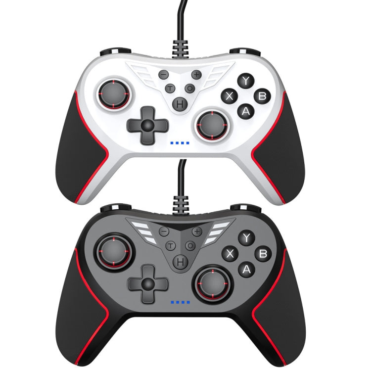 For Switch / PC USB Wired Gamepad With Vibration And Burst Function(White) - Gamepads by PMC Jewellery | Online Shopping South Africa | PMC Jewellery | Buy Now Pay Later Mobicred