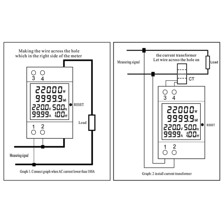 SINOTIMER SDM009 Din Rail Single-Phase Voltage Current Frequency Power Factor Electricity Multifunctional Meter, Model: AC250-450V External - Current & Voltage Tester by SINOTIMER | Online Shopping South Africa | PMC Jewellery | Buy Now Pay Later Mobicred