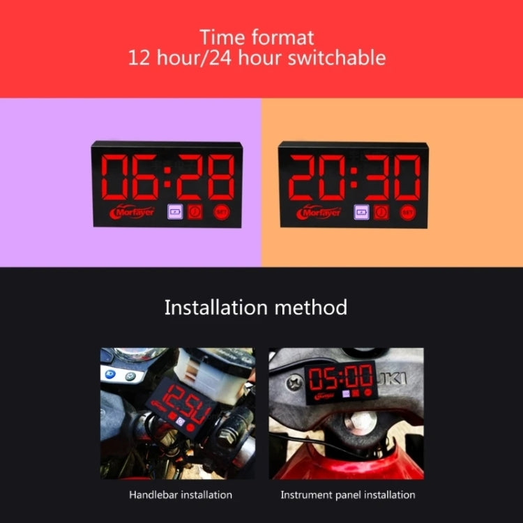 Compact LED Digital Display Time Voltmeter, Specification: 3 in 1 Red - Electrical Instruments by PMC TechLife | Online Shopping South Africa | PMC TechLife | Buy Now Pay Later Mobicred