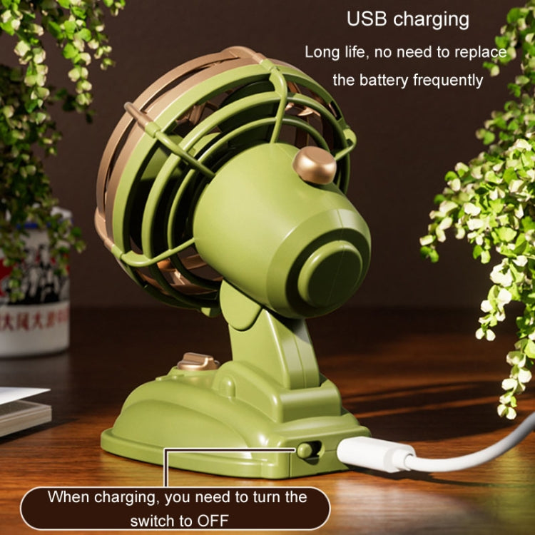 Mini Office Desktop Silent Electrical Fan Desktop Outdoor USB Retro Fan(Green) - free shipping - PMc TechLife - Order now!