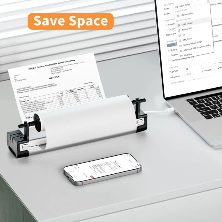 Phomemo 1 Roll Letter Thermal Paper  Use With M08F Printer Holder For M832/M833/M834/M835/P831/Q302 Printer - Printer Accessories by Phomemo | Online Shopping South Africa | PMC TechLife | Buy Now Pay Later Mobicred