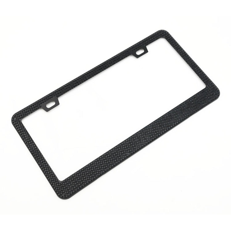 US Standard Stainless Steel License Plate Modified Frame With Diamonds, Color: Square Hole Black Diamond - License Plate Covers & Frames by PMC TechLife | Online Shopping South Africa | PMC TechLife | Buy Now Pay Later Mobicred