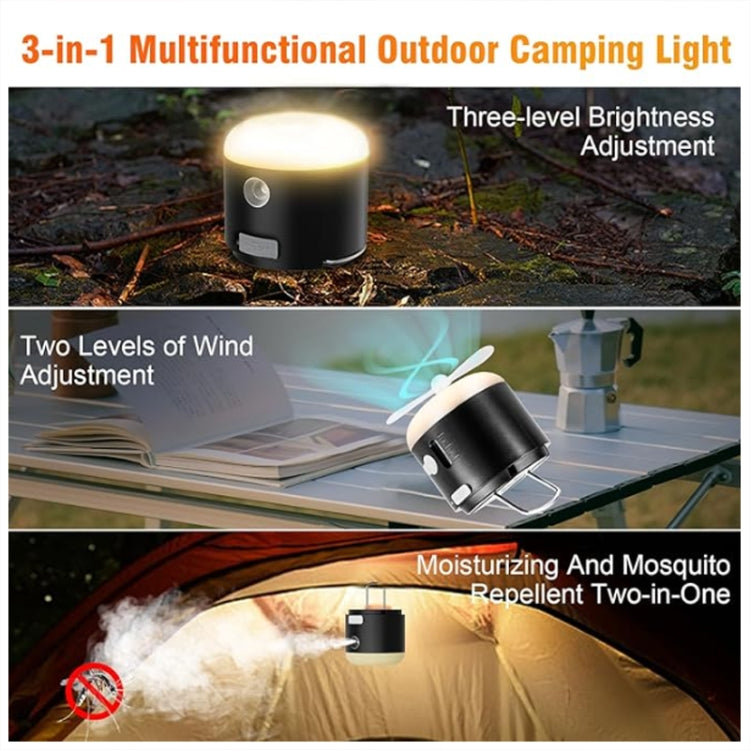 Outdoor Camping Tent Hanging Ambient Light Magnetic Spray Humidification Fan(White) - Electric Fans by PMC Jewellery | Online Shopping South Africa | PMC Jewellery | Buy Now Pay Later Mobicred