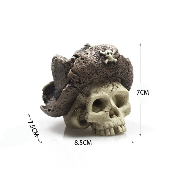 Fish Tank Aquarium Decoration Spider Lizard Snake Python Skull Breeding House Hiding Ornament(Pirate Skull) - Reptile Supplies by PMC TechLife | Online Shopping South Africa | PMC TechLife