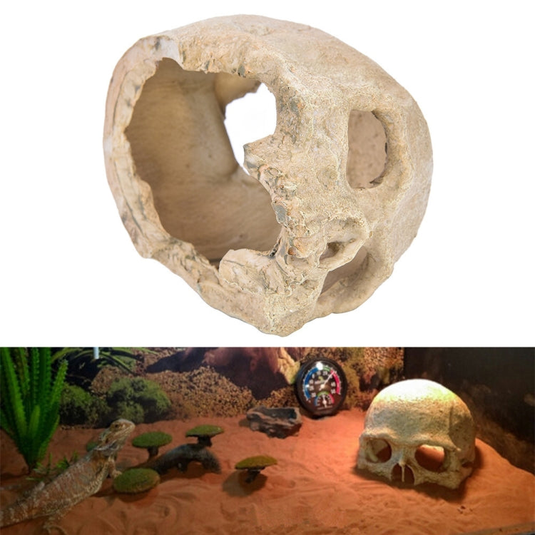Fish Tank Aquarium Decoration Spider Lizard Snake Python Skull Breeding House Hiding Ornament(Bald Skull) - Reptile Supplies by PMC TechLife | Online Shopping South Africa | PMC TechLife