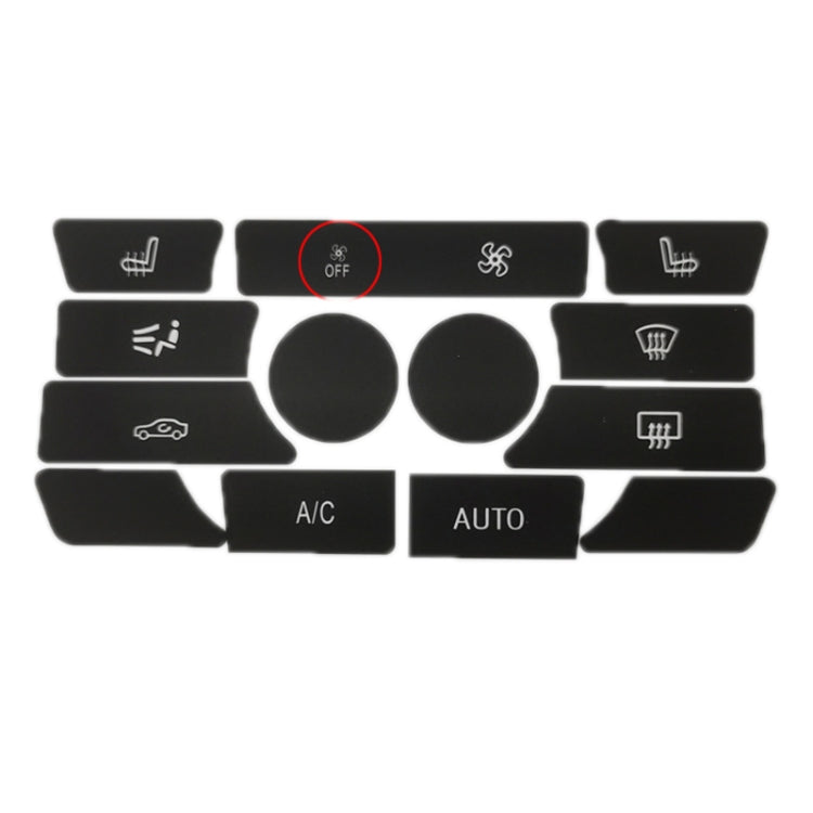 For BMW 5 Series/7 Series/X5/C6/F10/F01/F15 Air Conditioning Button Repair Sticker, Style: A 13pcs With OFF - Decorative Sticker by PMC TechLife | Online Shopping South Africa | PMC TechLife | Buy Now Pay Later Mobicred