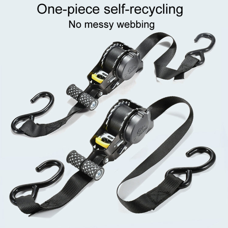 Auto Retract Tensioner Automobile And Motorcycle Cargo Fixing Straps(Black) - Towing Bars by PMC Jewellery | Online Shopping South Africa | PMC Jewellery | Buy Now Pay Later Mobicred