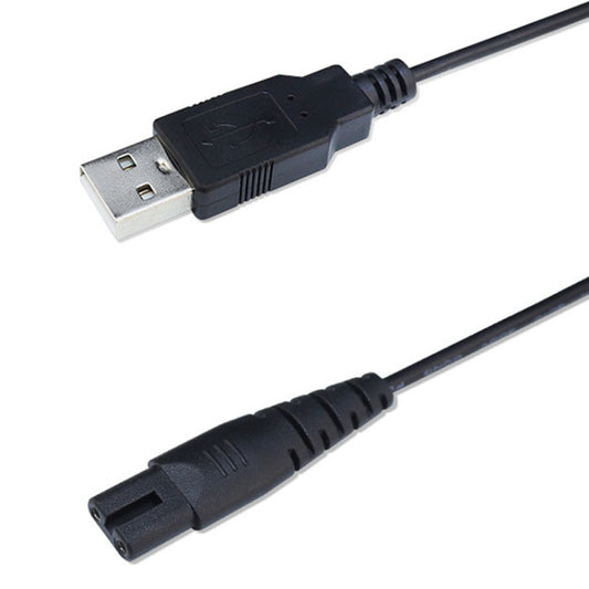 1.25m For Shaver / Water Refill Device USB TTo 8-Figure Tail Charging Cable Power Cord(Black) - Accessories by PMC Jewellery | Online Shopping South Africa | PMC Jewellery | Buy Now Pay Later Mobicred