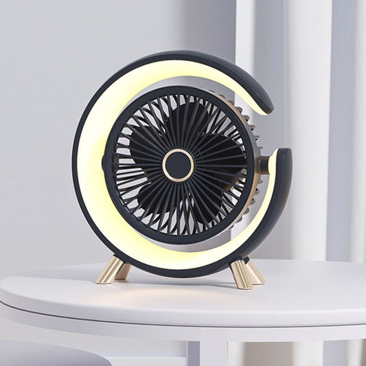 USB Charging Desktop Fan With Light Student Dormitory Light Sound Office Aroma Desktop Fan(Dark Blue) - Electric Fans by PMC Jewellery | Online Shopping South Africa | PMC Jewellery | Buy Now Pay Later Mobicred