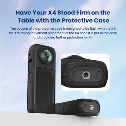 For Insta360 X4 AMagisn Silicone Protective Cover Body Case + Lens Cover Black - Case & Bags by aMagisn | Online Shopping South Africa | PMC Jewellery | Buy Now Pay Later Mobicred