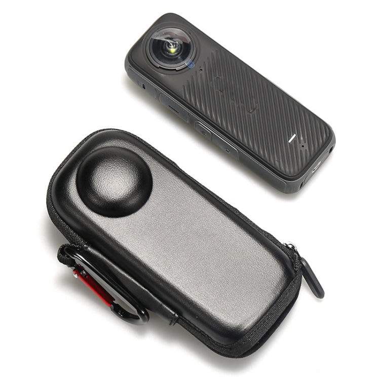 For Insta360 X4 Mini Storage Case PU Bag Sport Camera Protector With Hook(Black) - Case & Bags by PMC TechLife | Online Shopping South Africa | PMC TechLife | Buy Now Pay Later Mobicred