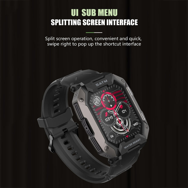 C20Plus 1.81-inch Health Monitoring Waterproof Bluetooth Call Smart Watch, Color: Black Bamboo Knot - Smart Watches by PMC Jewellery | Online Shopping South Africa | PMC Jewellery | Buy Now Pay Later Mobicred