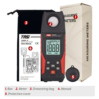 TASI TA630A Integrated Digital Light Meter Illuminance Lux Meter Backlight LCD Display 0.1-200000LUX/0.01-20000FC Light Sensor Tester - Light & Sound Meter by TASI | Online Shopping South Africa | PMC Jewellery | Buy Now Pay Later Mobicred