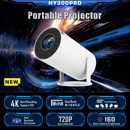 HY300 PRO Smart Projector Android 11.0 System 120 Lumen Portable Projector(AU Plug) - Mini Projector by PMC Jewellery | Online Shopping South Africa | PMC Jewellery | Buy Now Pay Later Mobicred