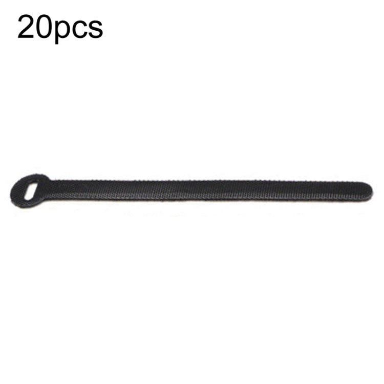 20pcs Data Cable Storage And Management Strap T-Shape Nylon Binding Tie, Model: Black 12 x 250mm - Cable Organizer by PMC Jewellery | Online Shopping South Africa | PMC Jewellery | Buy Now Pay Later Mobicred