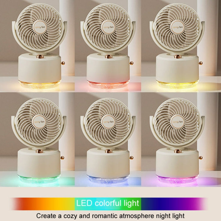 USB Charging Cooler Air Conditioning Fan Desktop Cooling Fan Swing Humidifier(Beige) - Electric Fans by PMC TechLife | Online Shopping South Africa | PMC TechLife | Buy Now Pay Later Mobicred
