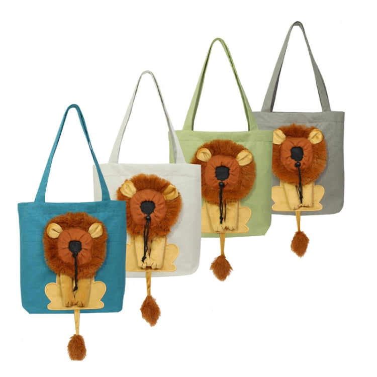 Canvas Expandable Little Lion Shape Cat Bag Small Dog Handbag, Size: Large (Light Green) - Pet Storages & Bags by PMC TechLife | Online Shopping South Africa | PMC TechLife | Buy Now Pay Later Mobicred