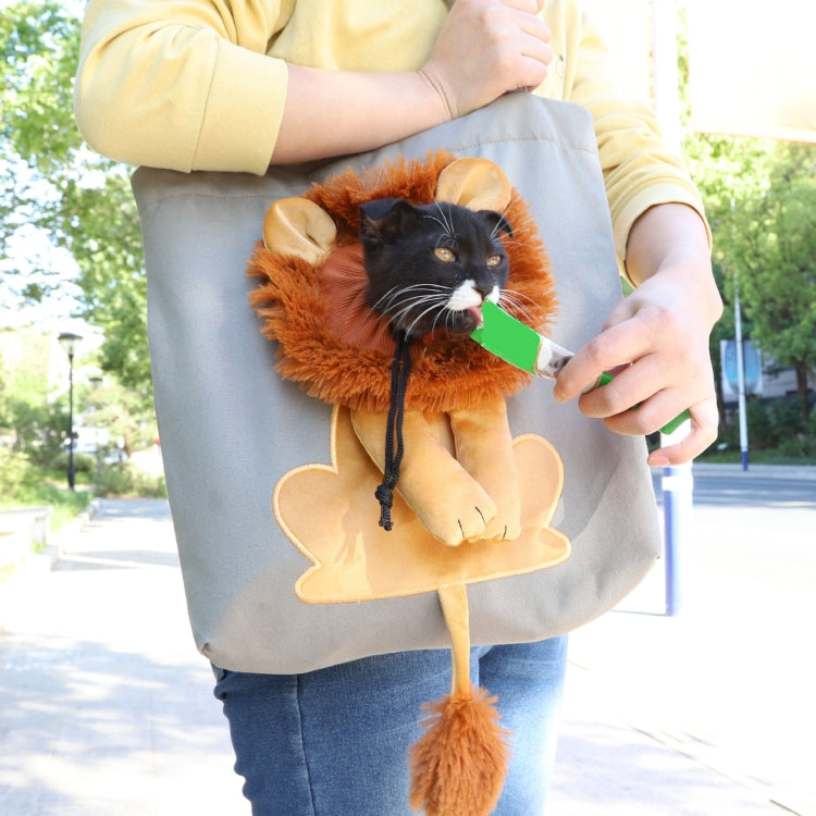 Canvas Expandable Little Lion Shape Cat Bag Small Dog Handbag, Size: Small (Light Green) - Pet Storages & Bags by PMC TechLife | Online Shopping South Africa | PMC TechLife | Buy Now Pay Later Mobicred