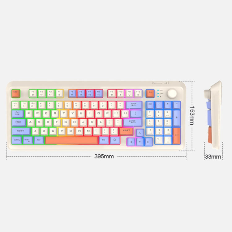 XUNSVFOX K94 Wireless Bluetooth Dual Mode Mechanical Keyboard Gaming Office Laptop Keyboard(Lake Blue) - free shipping - PMC Jewellery - Order now!