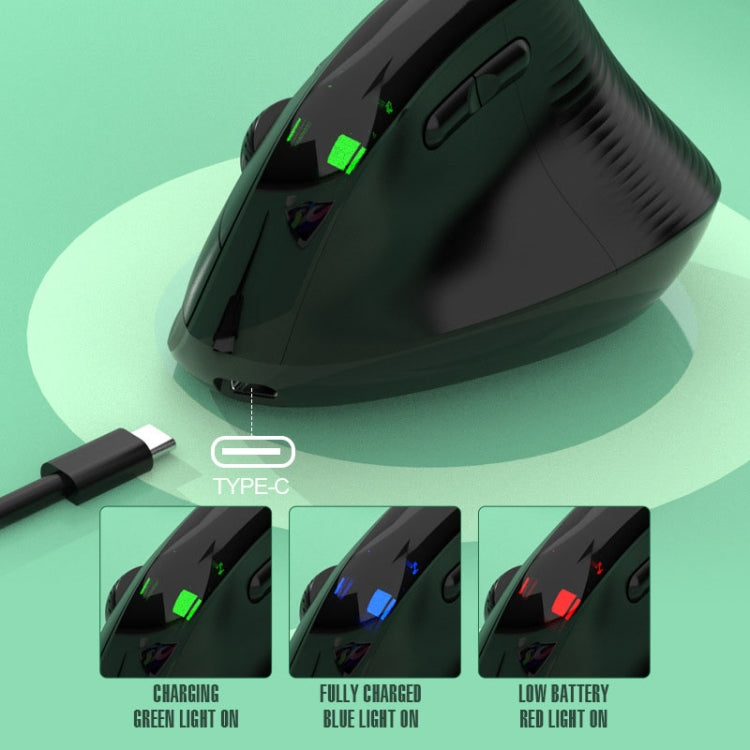 XUNSVFOX H5 Upright Vertical Dual Mode Mouse Rechargeable Wireless Business Office Mouse(Black) - Wireless Mice by XUNSVFOX | Online Shopping South Africa | PMC Jewellery | Buy Now Pay Later Mobicred