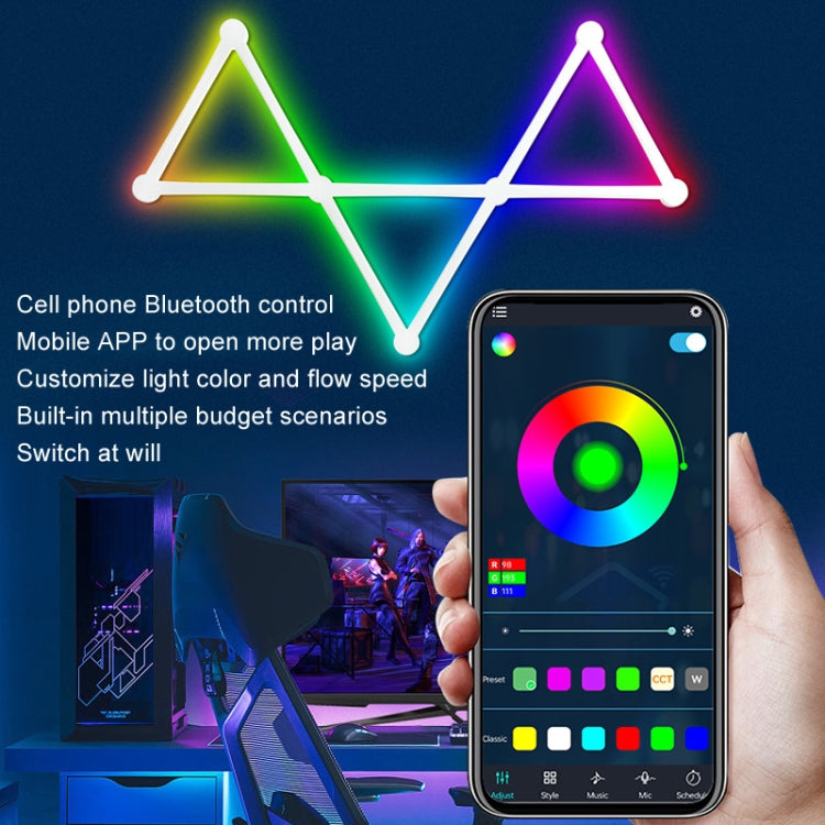 JSK-P22 5V Bluetooth RGB Stitching Light E-Sports Atmosphere Decorative Lamp, Style: 9 Sections+USB To DC Line+US Plug(White) - Novelty Lighting by PMC TechLife | Online Shopping South Africa | PMC TechLife | Buy Now Pay Later Mobicred