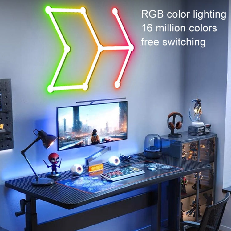 JSK-P22 5V Bluetooth RGB Stitching Light E-Sports Atmosphere Decorative Lamp, Style: 6 Sections+USB To DC Line+US Plug(White) - Novelty Lighting by PMC TechLife | Online Shopping South Africa | PMC TechLife | Buy Now Pay Later Mobicred