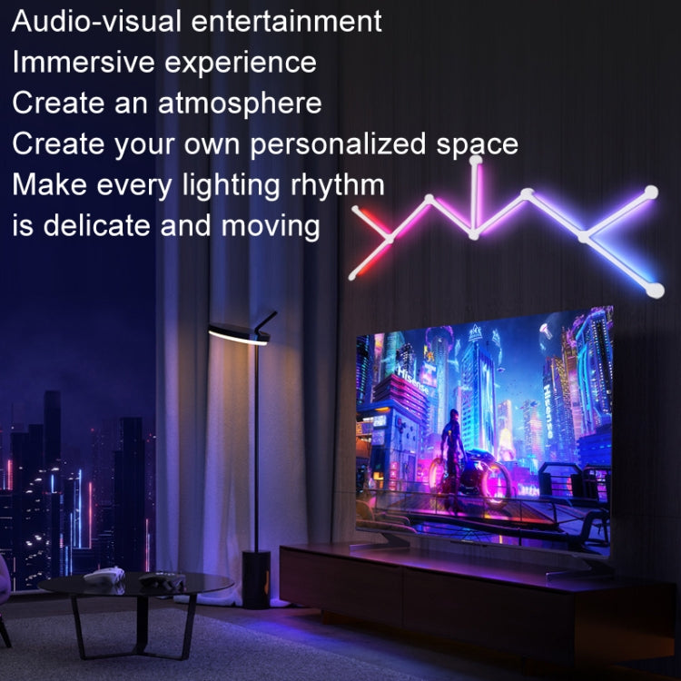 JSK-P22 5V Bluetooth RGB Stitching Light E-Sports Atmosphere Decorative Lamp, Style: 9 Sections+USB To DC Line(Black) - Novelty Lighting by PMC TechLife | Online Shopping South Africa | PMC TechLife | Buy Now Pay Later Mobicred