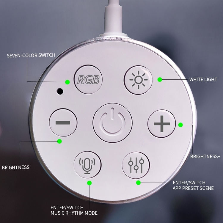 JSK-P22 5V Bluetooth RGB Stitching Light E-Sports Atmosphere Decorative Lamp, Style: 6 Sections+USB To DC Line+US Plug(White) - Novelty Lighting by PMC TechLife | Online Shopping South Africa | PMC TechLife | Buy Now Pay Later Mobicred