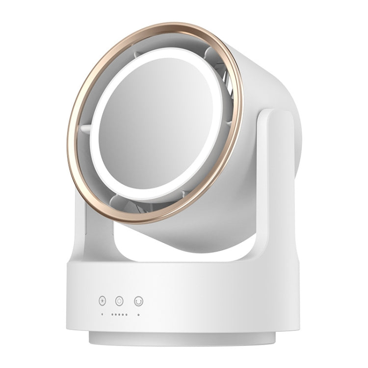 3 In 1 Multifunctional Desktop Fan with LED Light Cosmetic Mirror Rechargeable Oscillating - Electric Fans by PMC TechLife | Online Shopping South Africa | PMC TechLife | Buy Now Pay Later Mobicred