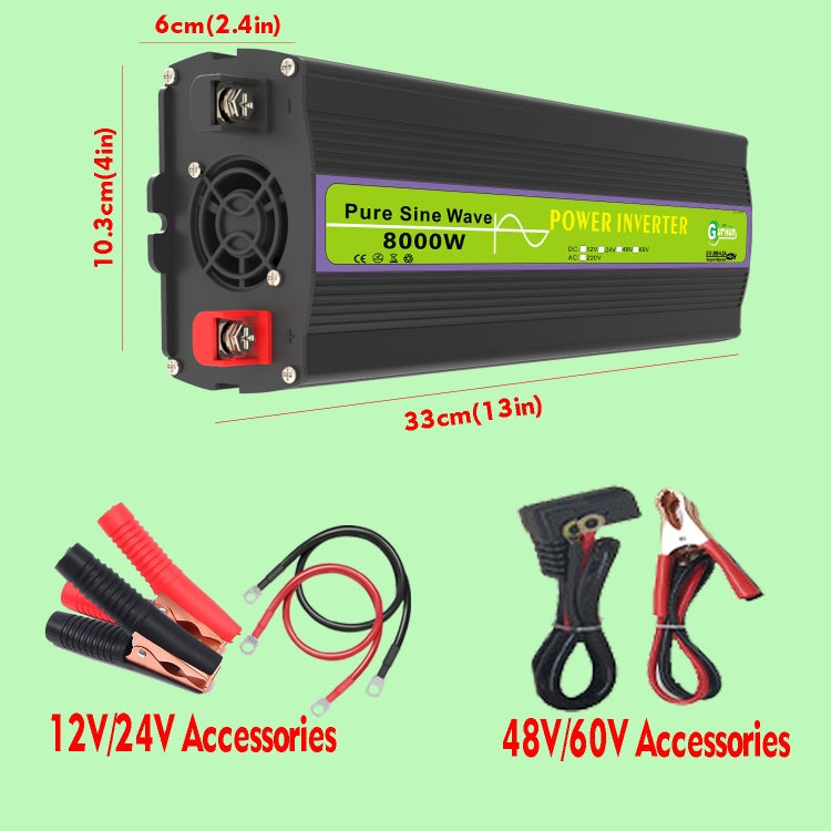 Gurxun 12V-220V 8000W Pure Sine Wave Inverter Car Single Digital Display Voltage Converter - free shipping - PMC TechLife - Order now!