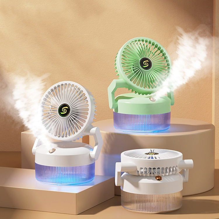 USB Charging Folding Desktop Spray Humidification Fan with Night Light(Green) - Electric Fans by PMC TechLife | Online Shopping South Africa | PMC TechLife | Buy Now Pay Later Mobicred