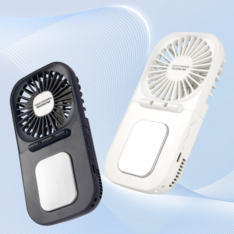 USB Charging Folding Outdoor Handheld Mini Cold Compress Fan Desktop Cooling Fan(White) - Electric Fans by PMC TechLife | Online Shopping South Africa | PMC TechLife | Buy Now Pay Later Mobicred